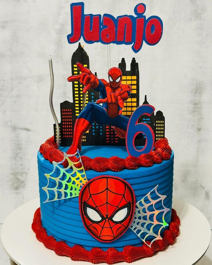 Spiderman birthday cake